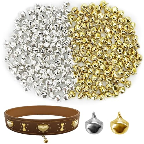 240Pcs Jingle Bells for Crafts, Metal DIY Craft Bells,Small Metal Jingle Bell for Jewelry Making,Christmas Decoration (9mm,Gold and Silver)