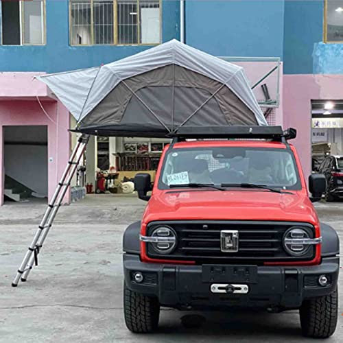 PRUJOY Dachzelt, Anti-Kondensation, Auto-Dachzelt, Aluminiumlegierung, Hartschale, selbstfahrende Tour, Camping, Auto-Dachzelt (Grizzle 148cm)