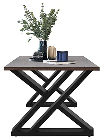 Vielrosse Tischbeine Metall X-Gestell, Tischkufen 2 StüCk Tischgestell Aus Stahl, MöBelfüßE Mit 4pcs Bodenschoner FüR Esstisch Schreibtisch Sitzbank Couchtisch L45 X B5 X H40 cm Modern Schwarz