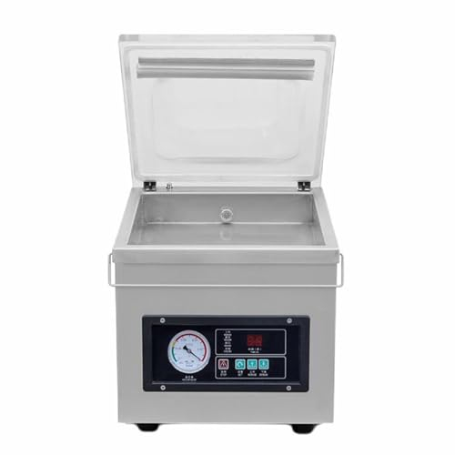 KHZKHC Máquina De Envasado Al Vacío De Grado Industrial De 370 W, Máquina Selladora Al Vacío De Cámara, Longitud De La Tira De Sellado Térmico 260 Mm, Alimentos para Alimentos Húmedos