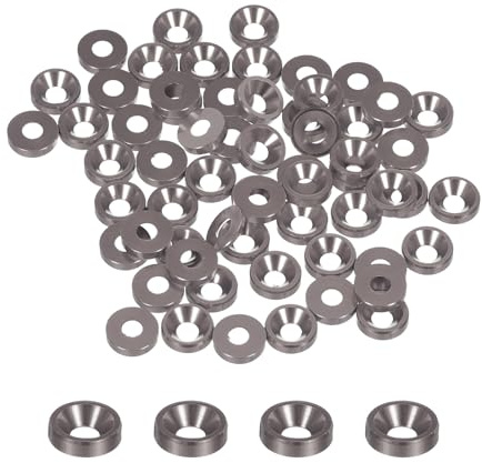 QUARKZMAN Rondelles à Contre-Alésage M3 de 50 Pièces, Alliage d'Aluminium Anodisé de 8mm/0,31 Pouces, Joints de Tête pour Vis RC/FPV/PC/Pièces d'Accessoires de Drone, Grises