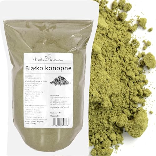 Proteine di Canapa in Polvere Naturali 1 kg | Ricche di Proteine Vegetali, Fibre e Acidi Grassi Omega, Ideali per Smoothie, Frullati, Ricette Proteiche | KUCHNIA ZDROWIA