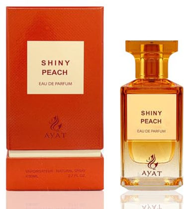 AYAT PERFUMES Dubai Eau de Parfum, 80 ml, orientalischer & fruchtiger Duft, für Damen und Herren, ein sinnlicher, zeitloser und moderner Duft, Unisex (Shiny Peach)