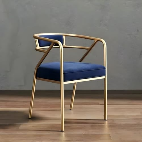 Widppsopt Beistellstuhl für Empfang, moderner Sessel, Wartezimmerstuhl mit Polyurethan-Kissen für den Heimgebrauch, Wohn- und Esszimmer, 1 Stück, Blau