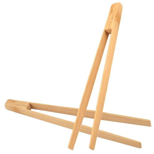 Pince a Toast Lot de 2 Pince en Bambou 25cm Longue pour Grill Tranche de Pain,Cornichons