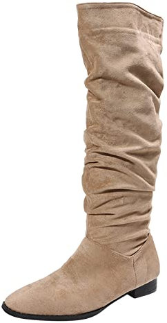 Stiefel Damen Weitem Schaft Winter Langschaft High Heels Sexy Bootsschuhe Kniehohe Knee Boots Schwarze Weitschaftstiefel Flach Hohe Schuhe Mit Absatz Größe 35 43