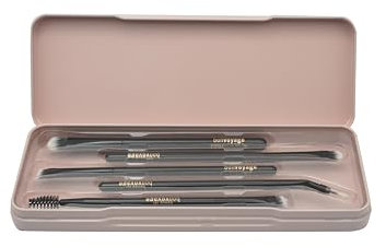 bonvoyage Essentials, Set Pennelli Occhi Make Up 5 Pezzi, Include Pennello per Ombretti, Sopracciglia e Eyeliner, Setole Morbide per una Facile Applicazione del Trucco, Makeup is My Art