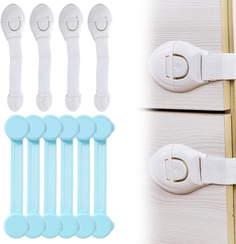 10 pezzi Blocco di sicurezza per bambini con adesivo 3M Blocco di sicurezza per bambini per frigoriferi, armadietti, cassetti senza necessità di forare
