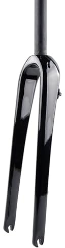 BSFHQS Starre Gabel Für Gravel Bikes 700C Rennräder Starrgabel QR Carbon Fahrrad Vordergabeln Scheibenbremsen Fahrrad Hartgabel 28,6mm Gerades/Konisches Rohr(Gloss Black,Straight)