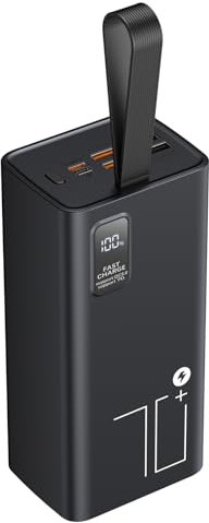 Power Bank 70000mAh, PD 30W & QC 3.0 Large Power Bank Fast Charging, USB C Portable Charger with 5 Outputs & 2 Inputs for iPhone iPad Travel Camping