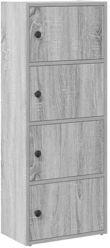 vidaXL Libreria - finitura Sonoma grigia - legno ingegnerizzato - 40x24x102 cm - mobile autoportante - mobile portaoggetti soggiorno/ufficio