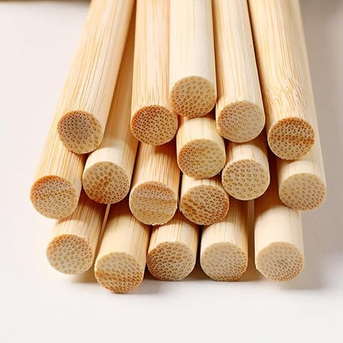 WANYI 50 Stück Holzstäbe Holzstab, Holzstäbchen zum Basteln Rundholz 8mmx300mm Rundhölzer Holzstange Bastelstäbe für DIY Handwerk Basteln Dekoration