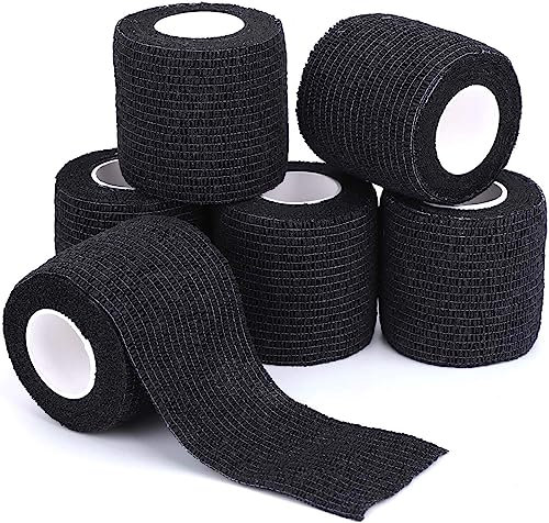 Self-Adhesive Cohesive Wrap Bandage Flexible Stretch Tape Athletic Strong Elastic First Aid Tape for Wrist, Ankle Sprains, Swelling 6 Packs, 2Inch X 5Yards