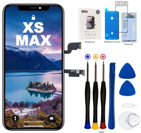 EFaith für iPhone XS Max Display 6,5 LCD Ersatzbildschirm Full HD | 6,5 Zoll Full HD LCD Display | Kompletter Ersatzbildschirm mit Werkzeug | Kompatibel mit A1921, A2101, A2102, A2103, A2104