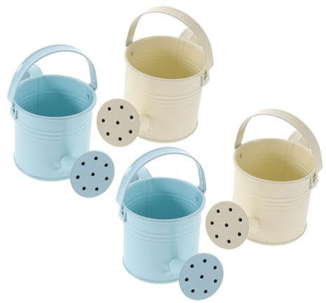 Abaodam 4piezas Regadera De Hojalata para Jardinería Azul para Exteriores Interiores Macetas Pequeñas y Flores De Jardín