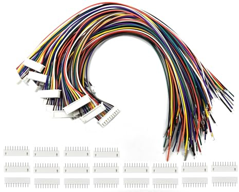 20 paia di connettori JST XH da 2,54 mm a 10 pin, passo 2,54 mm, femmina e maschio, connettore JST con cavo da 300 mm 26 AWG