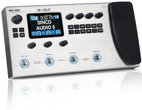 MK-300 Guitar Multi-Effects Pedal with 3.5'' LCD Screen, 320+ Effects,100 Cabs, 301.7s Looper, 128 Drum Machine,120 Amp Modeling, ANN Modelling Technology, USB,XLR and MIDI Support.