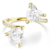 Swarovski Mesmera Anello Aperto a Fascia, Gioiello Versatile per Occasioni Speciali con Zirconia, Taglio Heart, Placcatura in Tonalitŕ Oro, Taglia 60