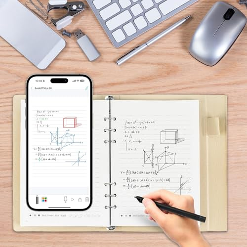 3 in 1 Digital Pen Smart Pen Writing Set, Smart Pens and Notebook for Note Taking, Convert to Text, Storing, and Sharing Paper Notes, Use with App, Compatible with Android (Black)