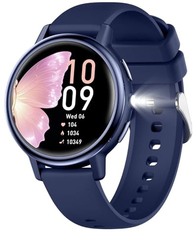 findtime Rund Smartwatch Damen Herren Gesundheitsuhr Fittnessarmbanduhr Frauen Fitnessuhr Fitness Uhr Damen mit Telefonfunktion Whatsapp Uhr mit Blutdruck Smart Watch Damenuhr Fitnessarmband