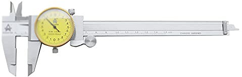 CVNIMV Calibrador Vernier de Acero Inoxidable con Reloj, Calibre Industrial bidireccional a Prueba de Golpes (Plata, 150 mm)