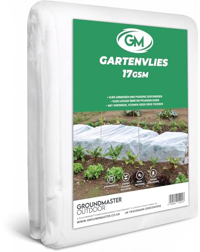 GroundMaster Tessuto non tessuto da giardino, permeabile all'acqua, 1,5 x 10 m/17 g/m², protezione antigelo per piante e aiuole rialzate, traspirante e resistente ai raggi UV, protezione invernale per