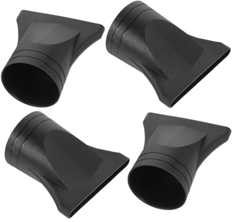 HAMPPLIES Set 4 Pezzi Ugelli Nero in Plastica per Asciugacapelli, Bocchetta Sottile 4-4.8cm, Accessori Versatili e Facili da Installare per Styling Chioma