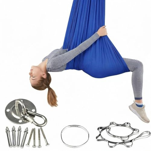 Hängeschaukel Hängematte mit hoher Tragfähigkeit 150kg, 280x150cm, stabil für Innen und Außen Entspannung, Königsblau