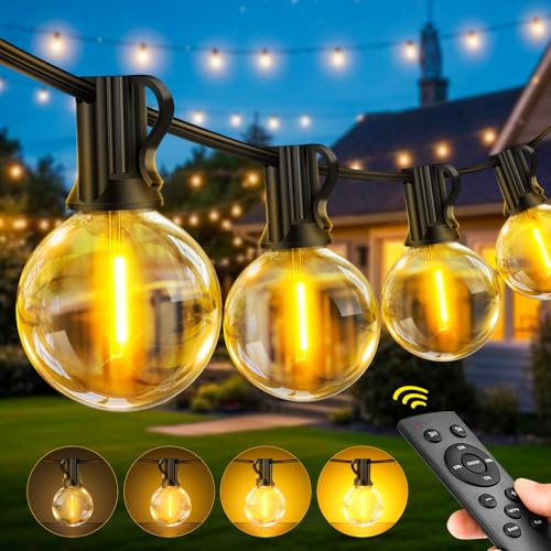 LED Lichterkette Außen Strom mit Fernbedienung, 19.9M Warmweiß | Dimmbar, Timer, 3 Helligkeitsmodi, IP44 Wetterfest. Outdoor Lichterkette für Garten Terrasse Balkon Hochzeiten Partys