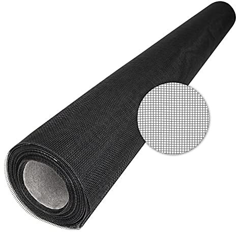 TESO Insektenschutz Gaze - Mückenschutz - Fliegengitter - UV-Beständig - mit PVC Beschichtung - einzeln verpackt (Schwarz, 100 x 250cm)