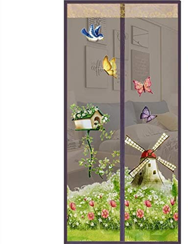 Magnetic Door Magnetic Insect Door Screen Door High Density Curtain Fly Bug Mosquito Mesh Curtain Size:90 * 210cm (color7) Brown