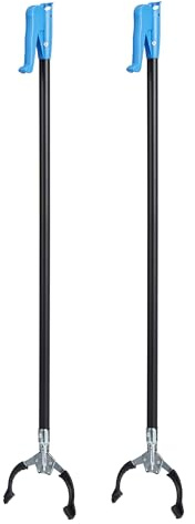 Amazon Basics Reacher Grabber Tool for Hard-to-Reach Areas, Sturdy Metal Trash Picker, Indoor & Outdoor Lightweight Pickup Tool, 38, 2-Pack
