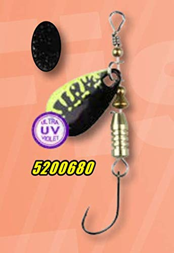 FTM Forellen Blinker - Spinner zum Forellenangeln, Gewicht:4g, Farbe:Chartreuse - schwarz/schwarz Glitter
