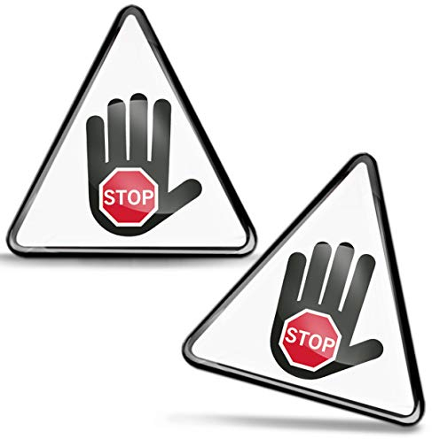 SkinoEu 2 x Aufkleber 3D Gel Silikon Achtung Warnung Hinweis Strom Warnschilder Warning Sticker Gefahrenzone Hör auf Hand Alarmanlage Warnschild Hochspannung Biohazardaufkleber KS 126 Z*