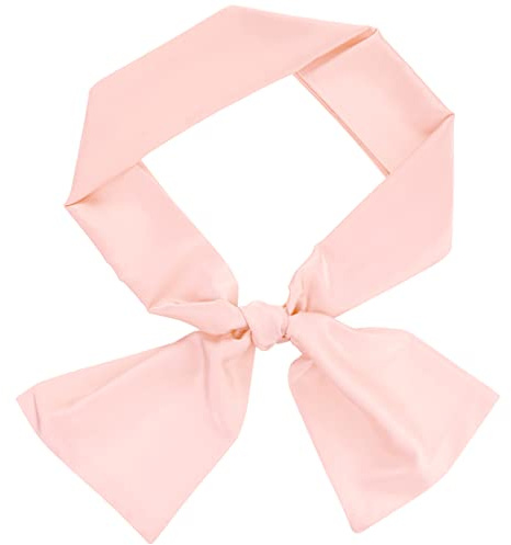 sourcing map Maigre Soyeux Couleur Unie Longues Écharpes Étroites Ceinture Ceinture Cravate Cou Enveloppes pour Femmes Rose 146x15cm/57x6 pouces(LxW)