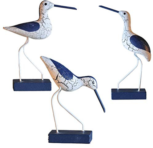 Milisten 3pcs Nautical Seagull Figurine Decorations Ornaments Garden Bird Statue Mediterranean Style Coastal Beach Room Decoration For Bedroom Living Room