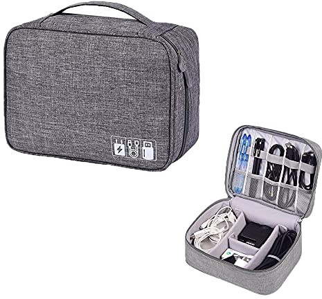 WITERY Travel Cable Bag Electronics Organiser Portable Cable Organiser Waterproof Electronics Accessories Case for Cables Power Bank USB Drive Charger Earphone Hard Disk