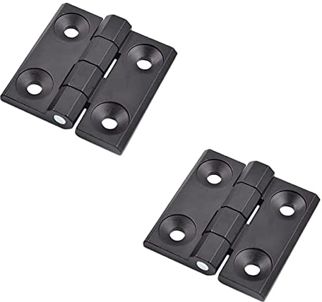 LATRAT 2 cerniere pieghevoli in metallo, 50 x 50 mm, per giardino, barca o ingegneria meccanica, colore nero