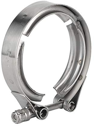 2.5 Exhaust Clamp, V Band Clamp Kit Exhaust Clamp, 63mm Exhaust Seal Clamp, Car Exhaust V-Band Flange Clamp Kit, Car Auto V Band Downpipe Exhaust Clamp M6 Screw
