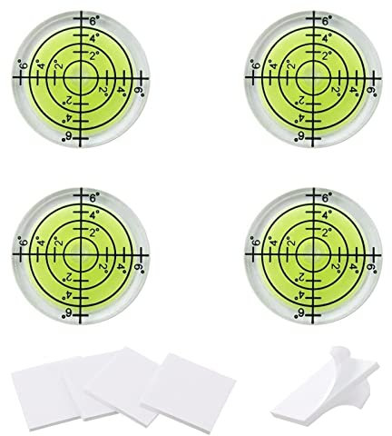 Catelves 4 Stück Ø 32 mm Durchmesser Wasserwaage Klein, Wasserwaage Mini, Libelle Wasserwaage, Mini Wasserwaage, Wasserwaage Wohnmobil, Wasserwaage Wohnwagen, Wasserwaage Elektriker, Spirit Level
