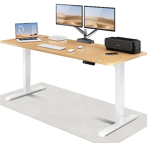 Desktronic HomePro Höhenverstellbarer Schreibtisch 200 × 80 cm – Elektrischer Schreibtisch Mit Zwei Elektrischen Motoren, Touchscreen-Steuerung und Integrierten USB-A- und USB-C-Ladeanschlüssen