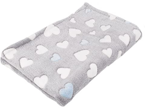 BOUTIQUE ZOO Hundedecke Katzendecke | Fleecedecke für Hunde und Katzen | Kuscheldecke für Haustiere | Decke für Kleine Mittlere Hunde Katzen | Farbe: Blau Herzen | Große: 75 x 100 cm
