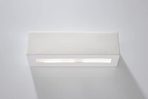 MAZZOLA LUCE Applique gesso bianco verniciabile per parete soggiorno rettangolare moderna doppia illuminazione