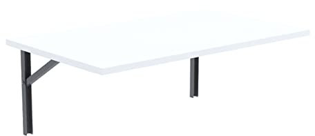 AKKE Wandklapptisch für Küche Zimmer Wohnzimmer Kinderzimmer 80 cm x 60 cm, Wandtisch klappbar, Klappbarer Wandtisch Küchentisch Kindertisch, Klapptisch Klappschreibtisch Küche Weiß