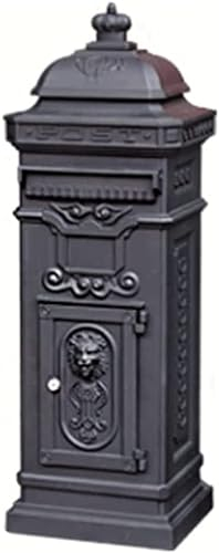 Pfostenmontierte Briefkästen mit Schloss, Briefkasten können individuell angepasst werden, Türnummern-Briefkastenpfosten, großes Haus, Villa, Innenhof, Briefkästen, Heimdekoration (Color : A)