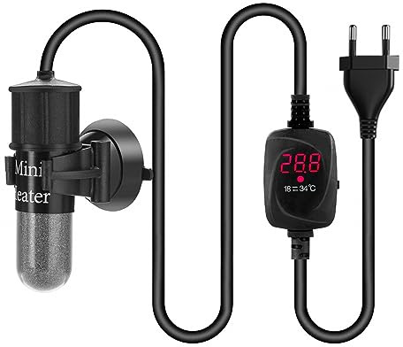 DONGKER Riscaldatore per Acquario Mini,10W/20W/30W Riscaldamento Termostato per Acquari con Display a LED Riscaldatori per Serbatoio Pesce da 1-8L