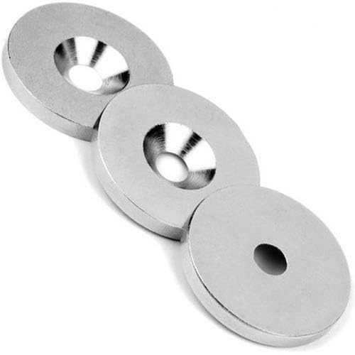 Metallscheiben mit Loch und Senkung verzinkt zum anschrauben - Gegenstück für Magnete, Menge - Größe: 60 St. - Ø 27 mm