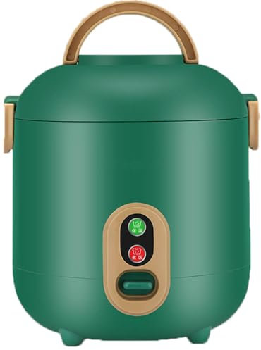 ZORZA Arrocera Pequeña,Olla Arrocera Pequeña, Mini Arrocera de 1.2 Litros con Cuchara y Vaso Medidor,con Olla Antiadherente For 1-2 Personas, Multiusos para Arroz, Sushi, Sopas,Verde,1.2L