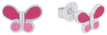 Prinzessin Lillifee Ohrstecker 925 Sterling Silber Mädchen Kinder Ohrschmuck, 0,6 cm, Silber, Schmetterling, Kommt in Schmuck Geschenk Box, 2037947