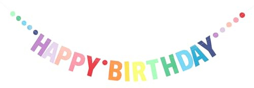 Happy Birthday Girlande, Bunt Happy Birthday Banner, Girlande Geburtstag, Happy Birthday Deko, für Erwachsene und Kinder Geburtstag Party Dekoration